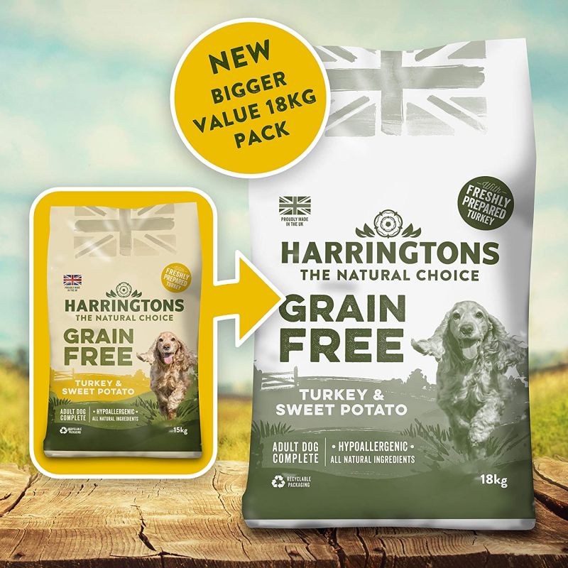 Harringtons Complete Grain Free Hypoallergenic Turkey & Sweet Potato Dry Dog Food 18kg